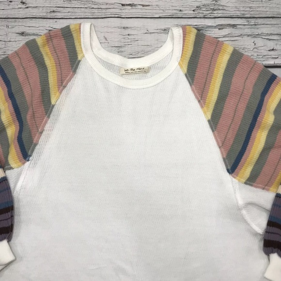 ⚡️SOLD⚡️Free People Top White Rainbow Dreams Tunic Blossom Long Sleeves Boho - Picture 8 of 8